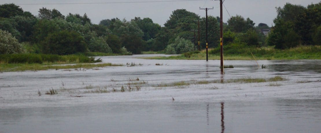 Flooded field after heavy rain