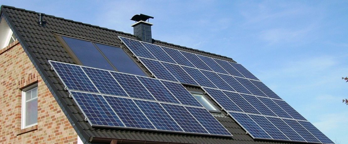 Solar panels on a house