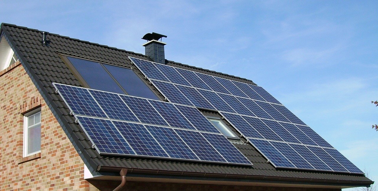 Solar panels on a house