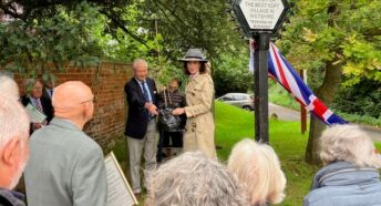 Carly Paoli presenting an oak tree to Rushall
