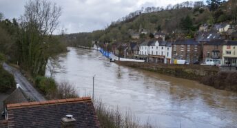 A river in flood