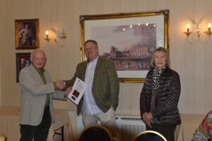 Photo of Graham Head from Headlights presenting Stephen Tickner with his 3rd prize certificate, shown here with our chairwoman Anne Henshaw.